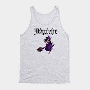 Wytche - with a Pretty Witch Flying on a Broom Tank Top